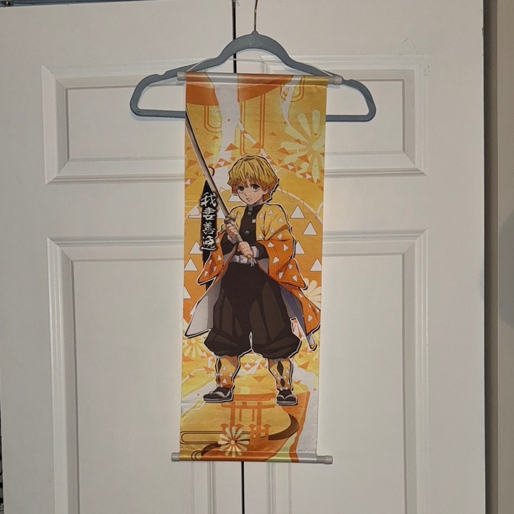 Anime Wall Scroll with Orange and Black Design
